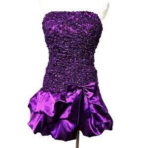 Steppin' Out Strapless Iridescent Purple Party Dress